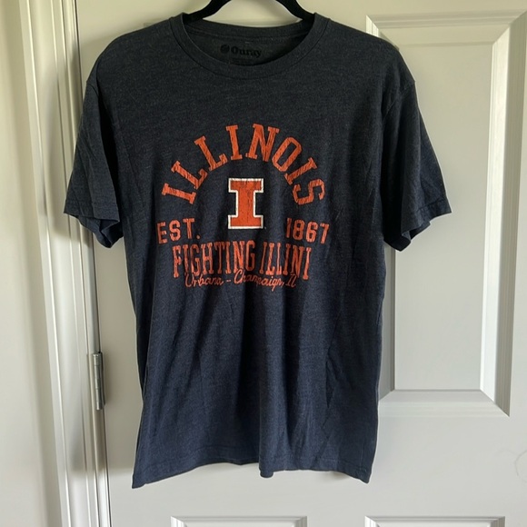 Ouray Size Medium Gray Fighting Illini Tshirt - Picture 1 of 6